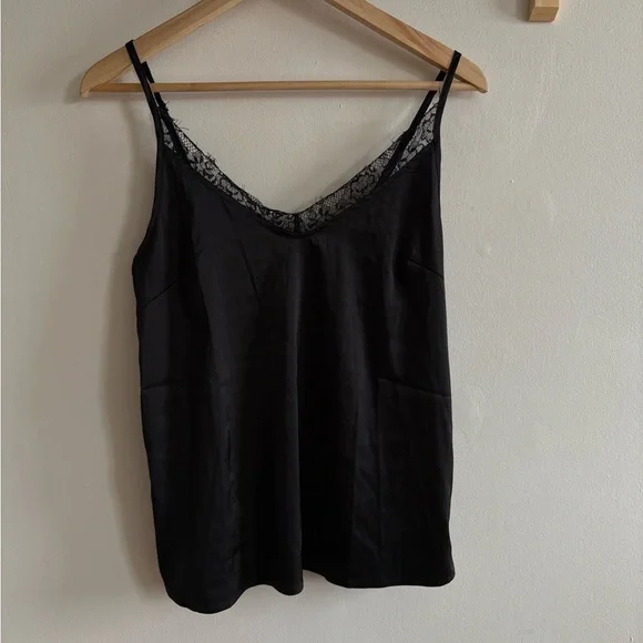 Womance Black Satin & Lace Cami – Size Small - Picture 3 of 4